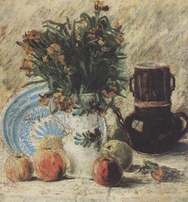 Vincent Van Gogh Vase with Flowers Coffeepot and Fruit (nn04)